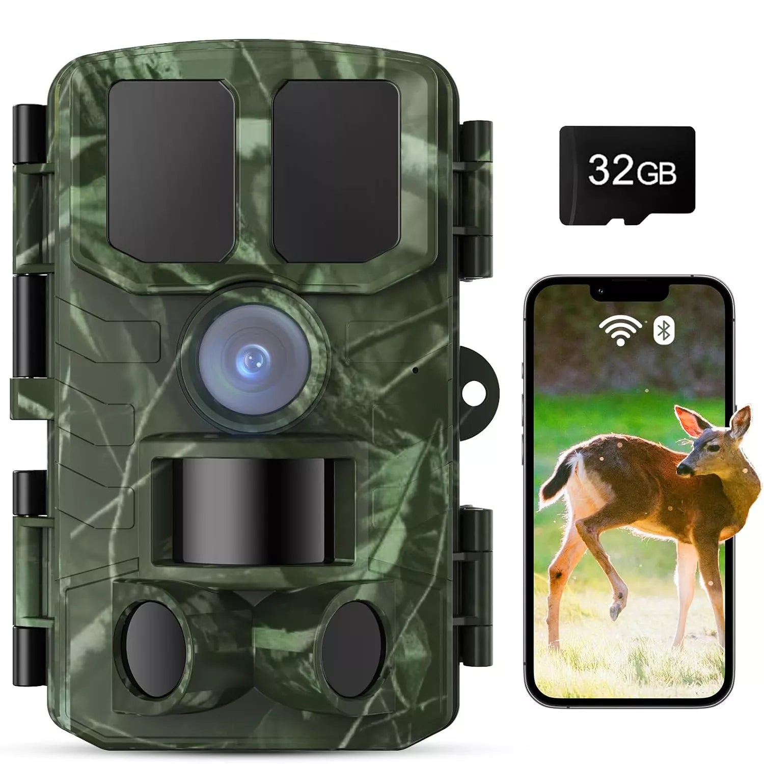 WiFi 4K 48MP Game Trail Cameras with Night Vision Motion Activated IP65