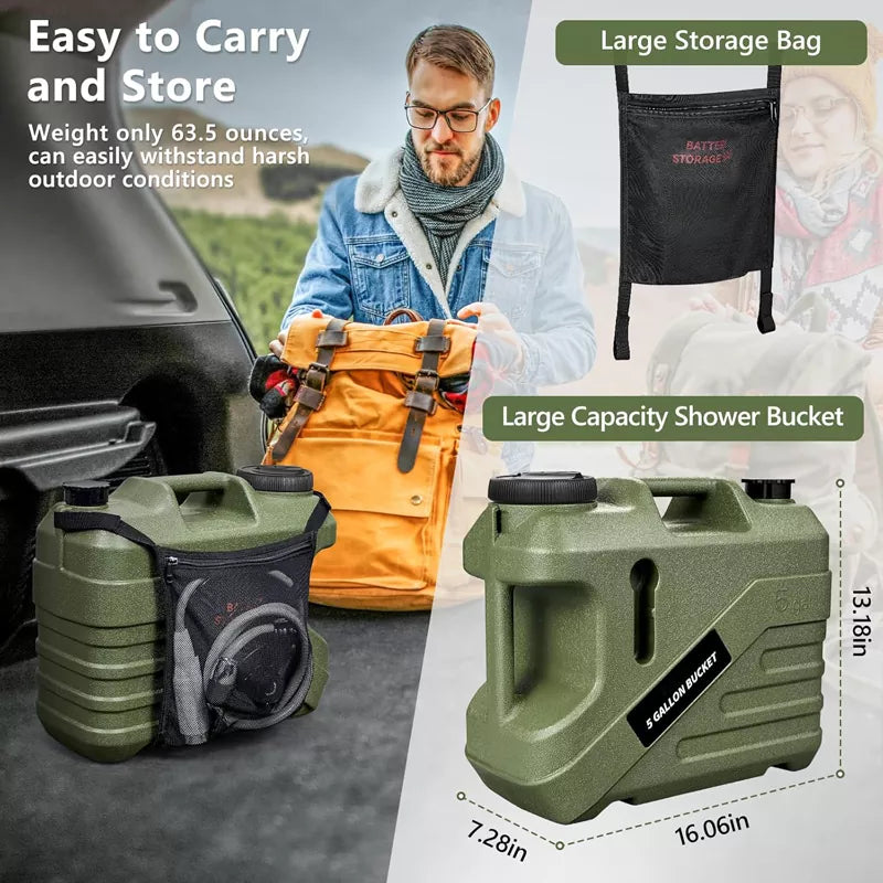 Portable Shower for Camping with 5-Gallon Water Jug