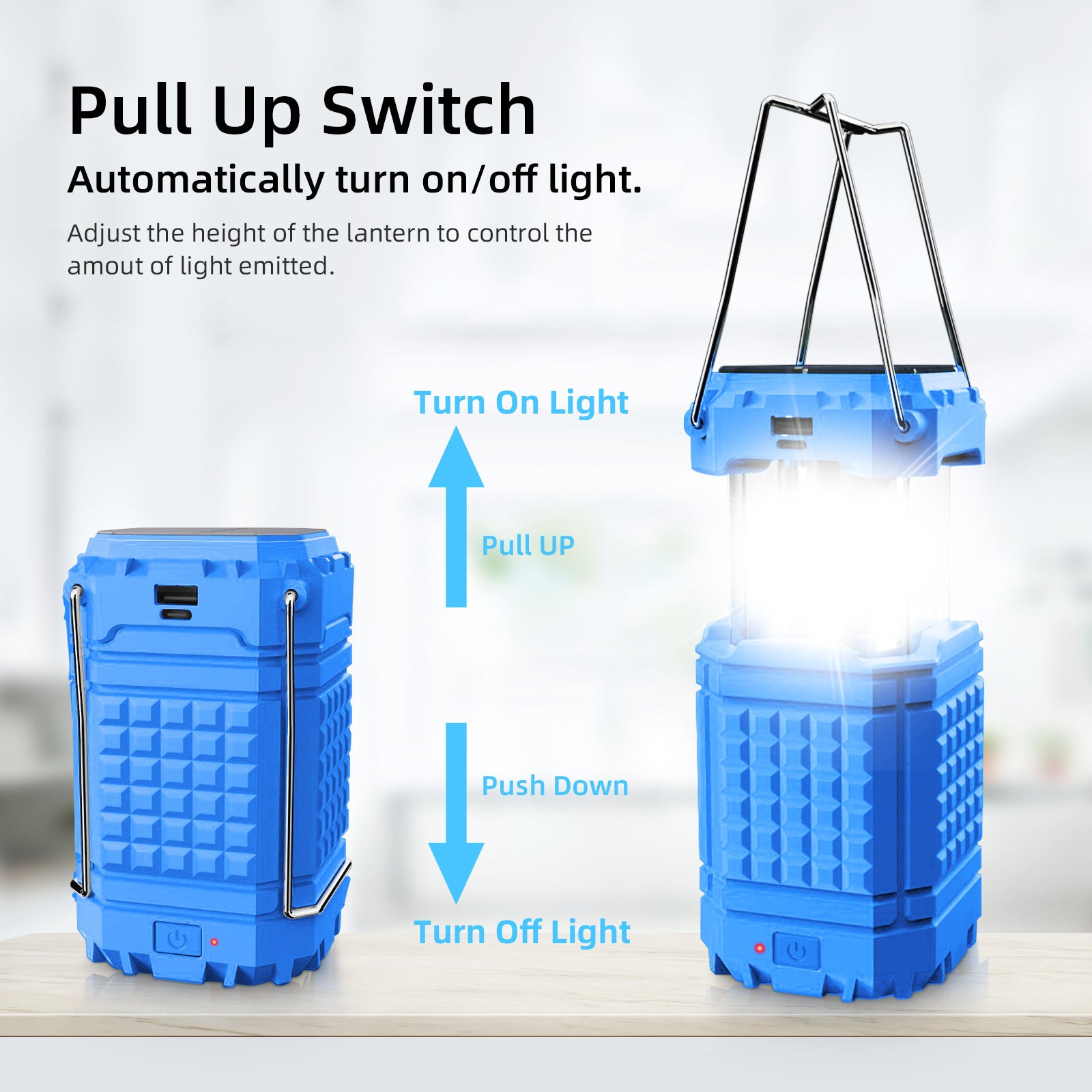 Solar Camping Light Rechargeable 3000Mah IP65 Portable Lantern