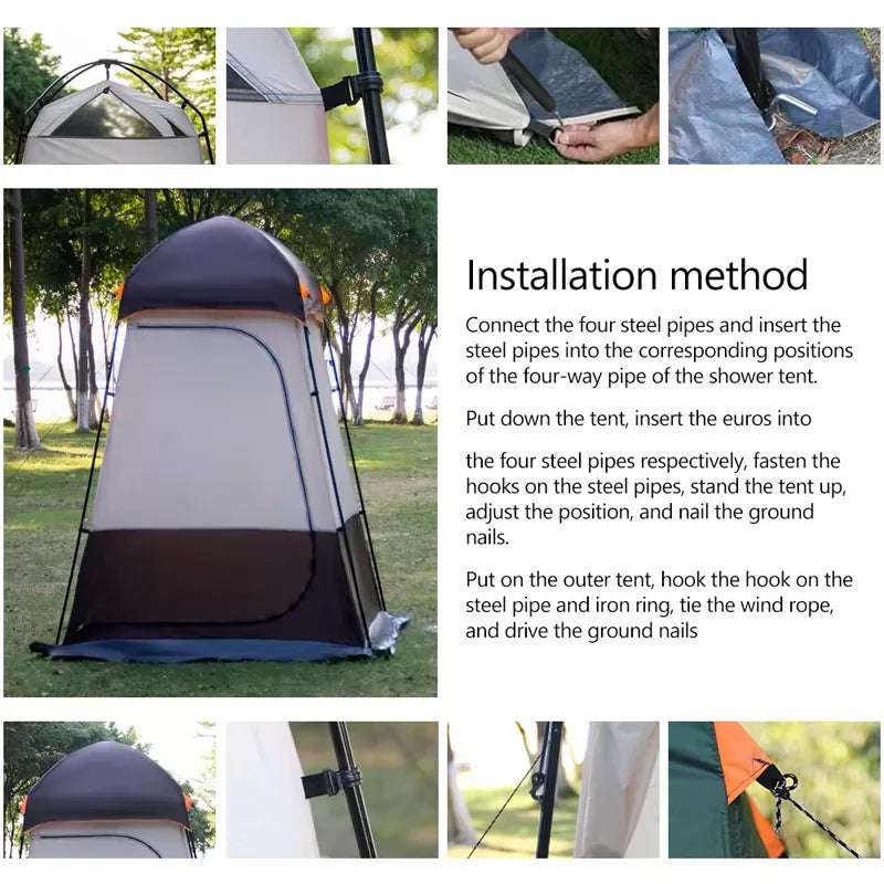 Portable Shower Tent for Outdoor Bathing Camping Toilet Pop-Up Privacy Shelter