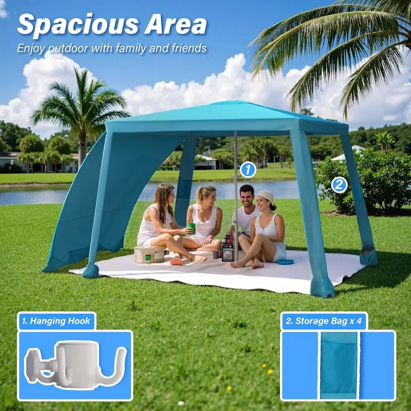 Beach Cabana - 6.6x6.6’Beach Canopy with Side Wall