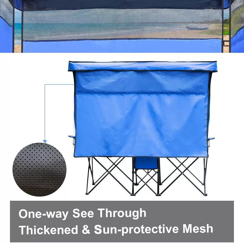 Double Beach Chair with Canopy Shade Heavy Duty