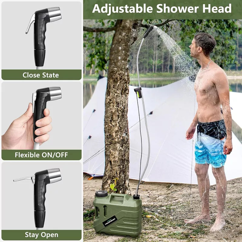 Portable Shower for Camping with 5-Gallon Water Jug
