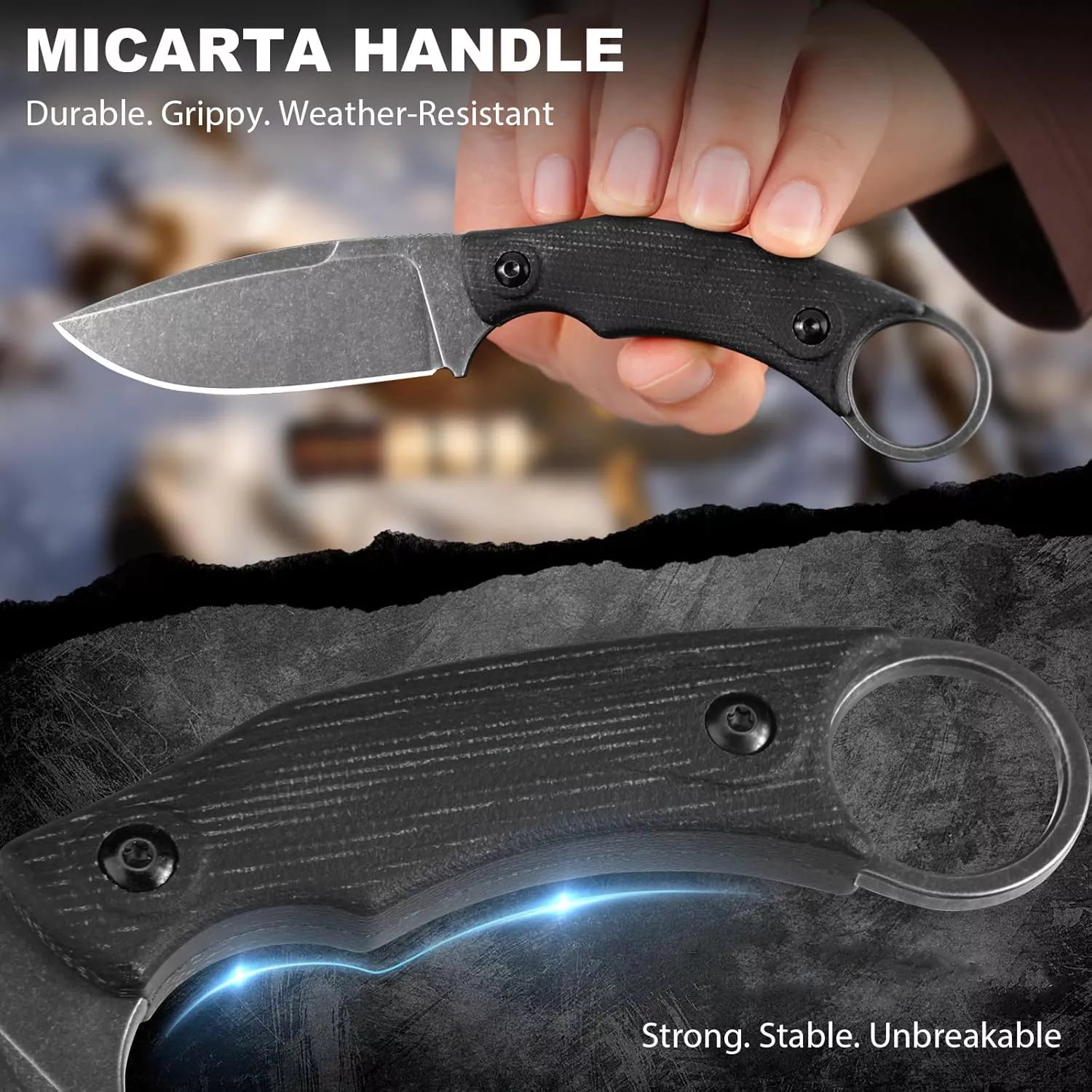 Fixed Blade Survival Knife with Rotating Clip