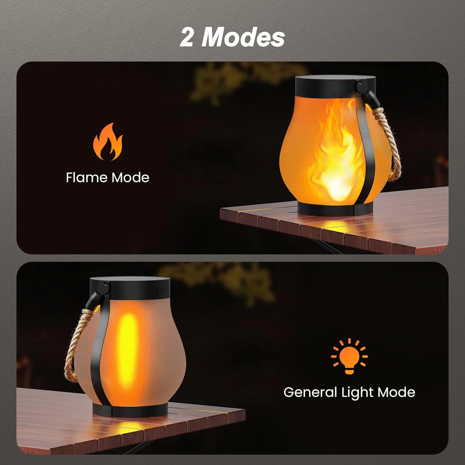 Solar Lanterns Outdoor Waterproof with Realistic Flickering Flame