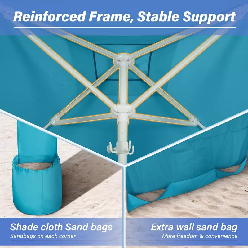 Beach Cabana - 6.6x6.6’Beach Canopy with Side Wall