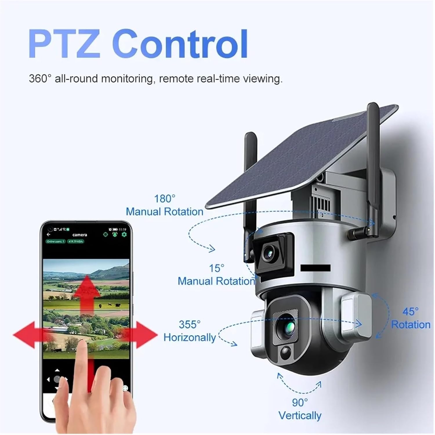 4K UHD Dual Lens 4G Solar Security Camera Outdoor 4X 20X Optical Zoom WiFi