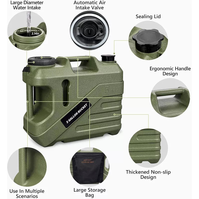 Portable Shower for Camping with 5-Gallon Water Jug