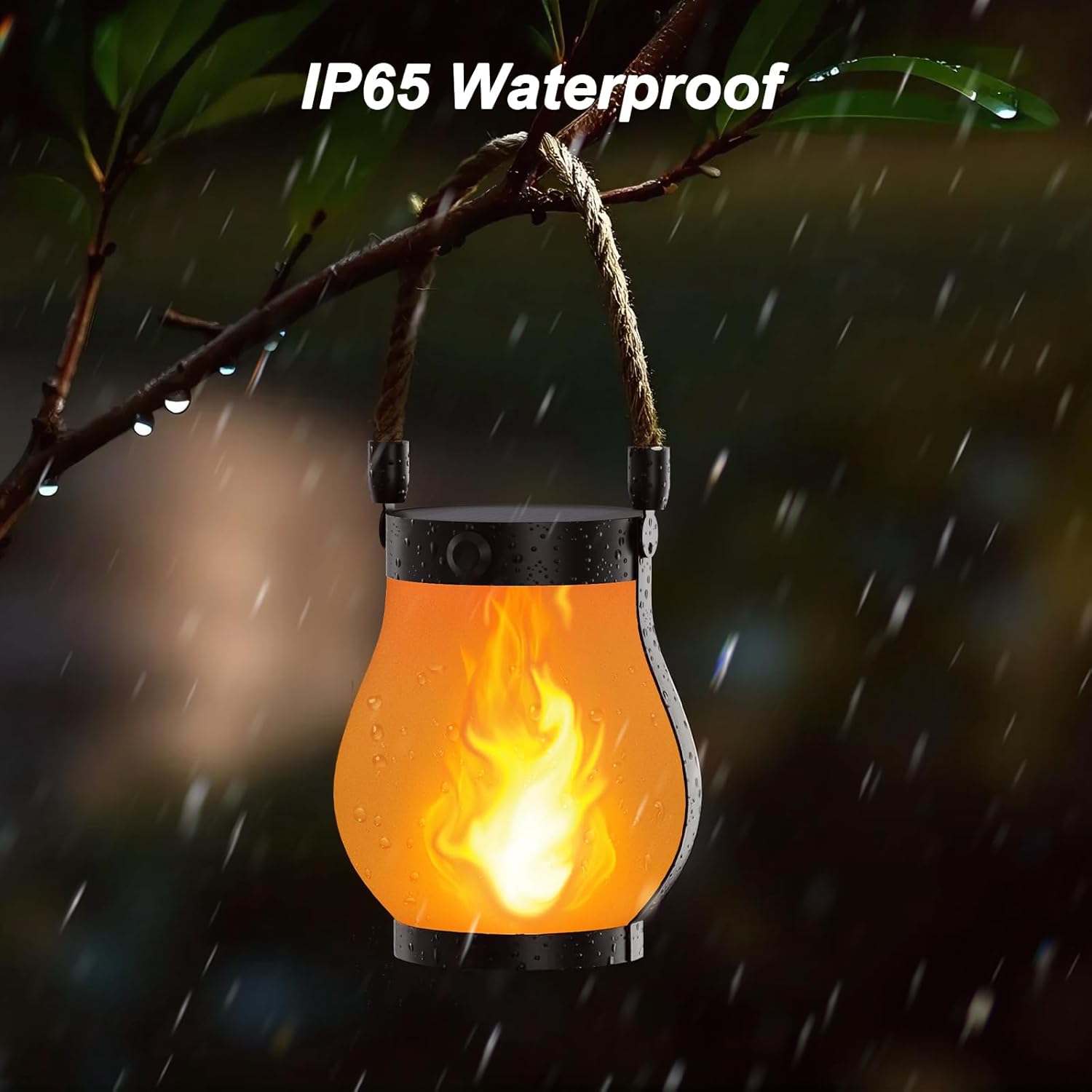 Solar Lanterns Outdoor Waterproof with Realistic Flickering Flame