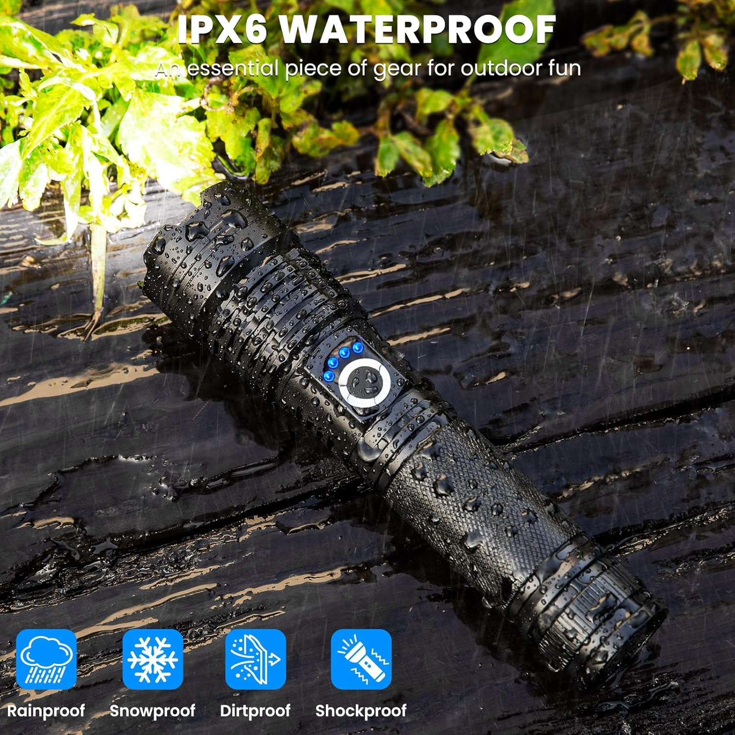 Flashlight Rechargeable 90,000 High Lumens - 3 Pack