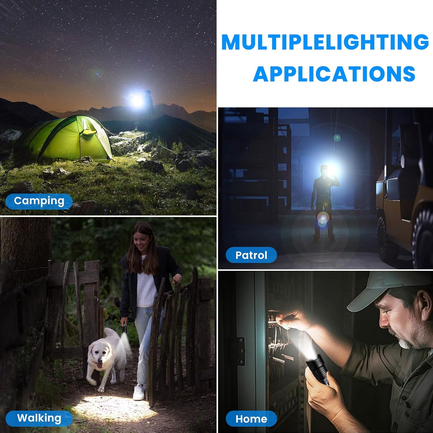 Flashlight Rechargeable 90,000 High Lumens - 3 Pack