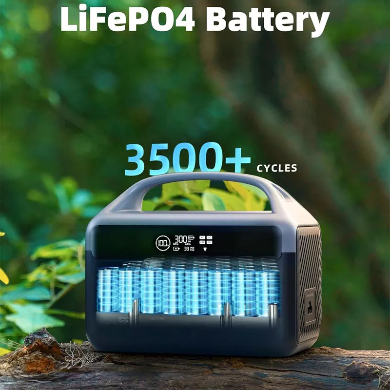 Portable Power Station 56,000mAh LiFePO4 Battery 300W AC Outlets