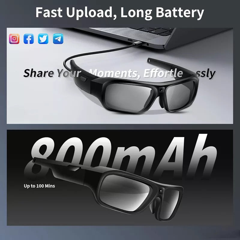 2025 Upgrade Sunglasses Smart Camera, Sports & Action Video Cameras 4K