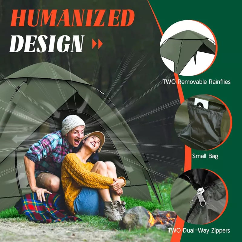 Pop Up Tents for Camping 2-5 Person Tent Easy Setup Waterproof & Windproof