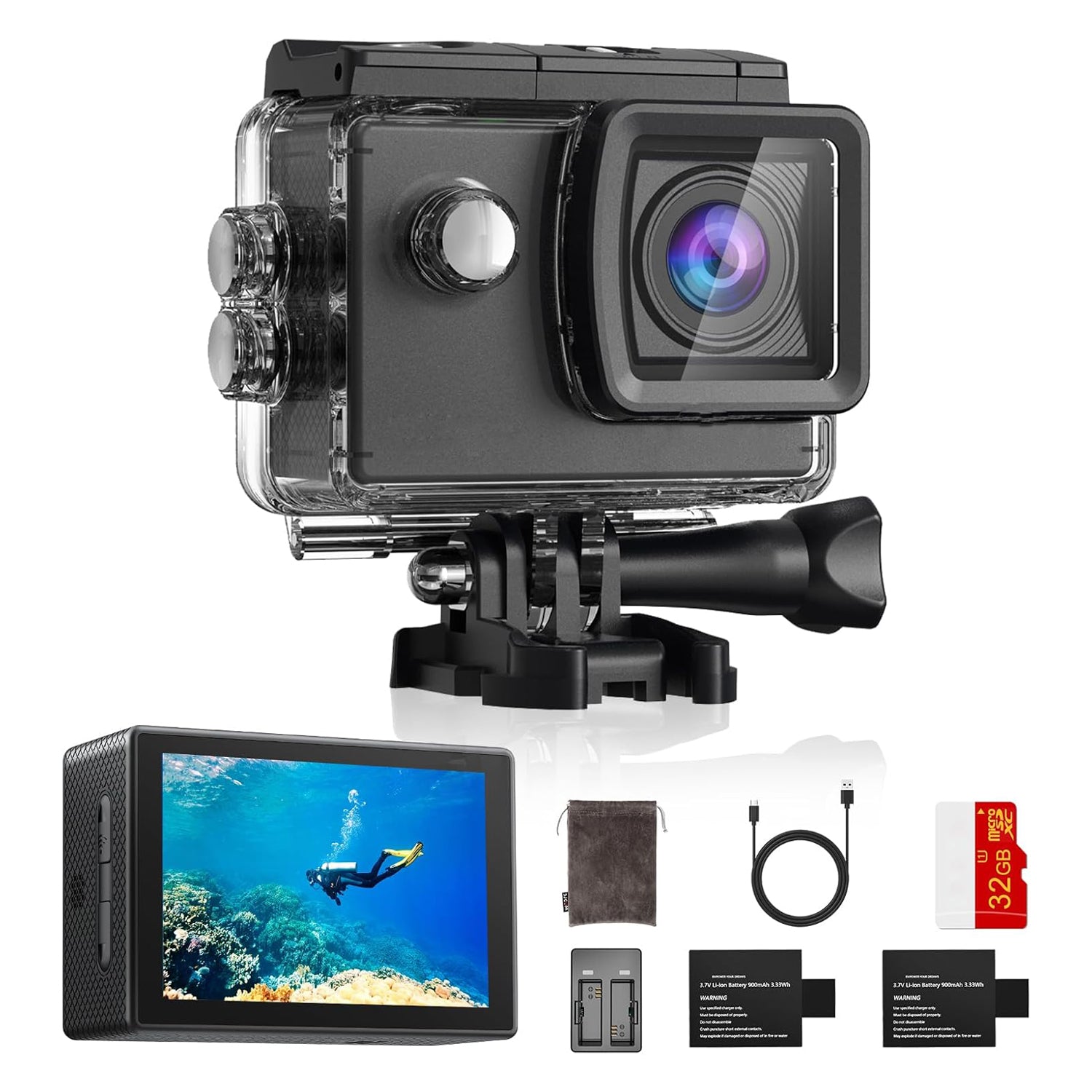 Pro-Grade 4K Action Camera 40MP 3-Axis EIS Stabilization Sport Camera