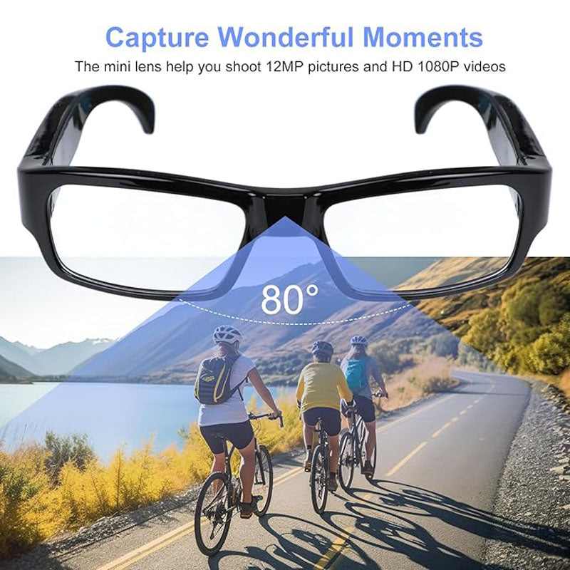 1080P HD Glasses Outdoor Sports Wearable Glasses with for Cycling & Hiking