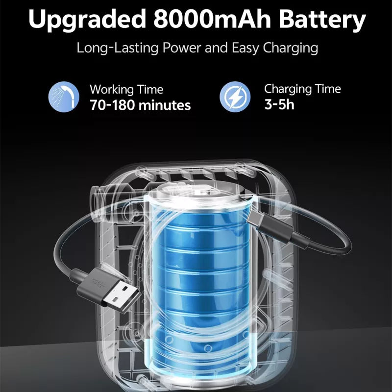 Portable Shower 8000mAh Rechargeable Camping Shower 6.0L/min Portable