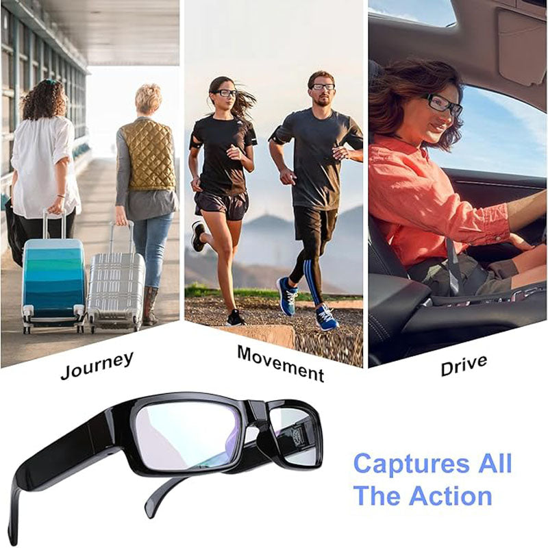 1080P HD Glasses Outdoor Sports Wearable Glasses with for Cycling & Hiking