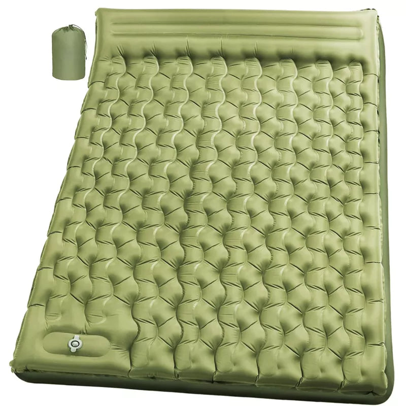 Double Sleeping Pad for Camping - Ultralight Camping Mattress with Pillow