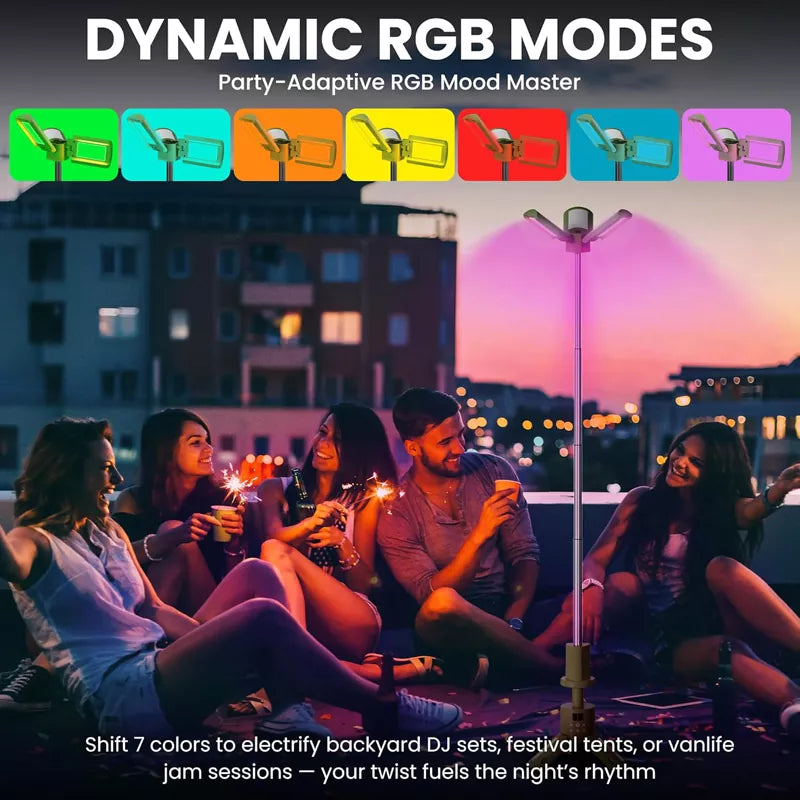 Rechargeable Telescoping Stand LED Camping Lantern & Work Light 15000m