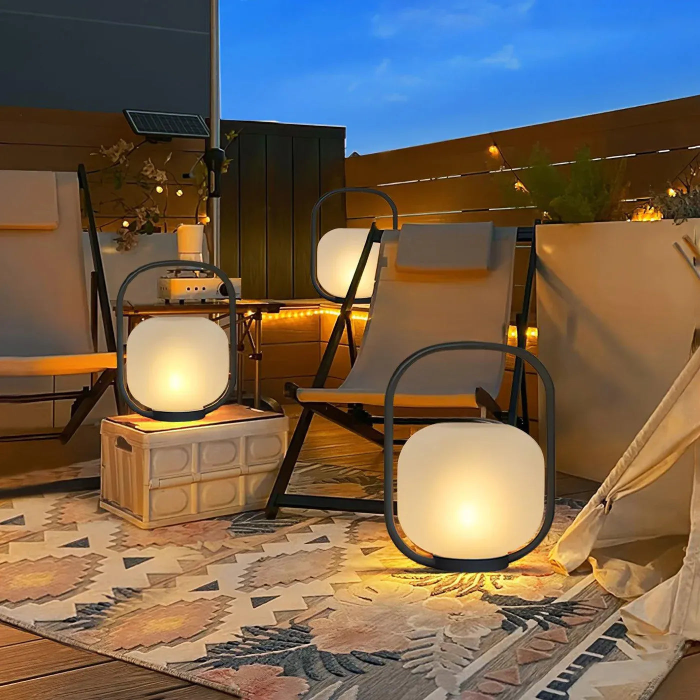 Modern Portable Lantern Outdoor Table Camping Lamp Rechargeable