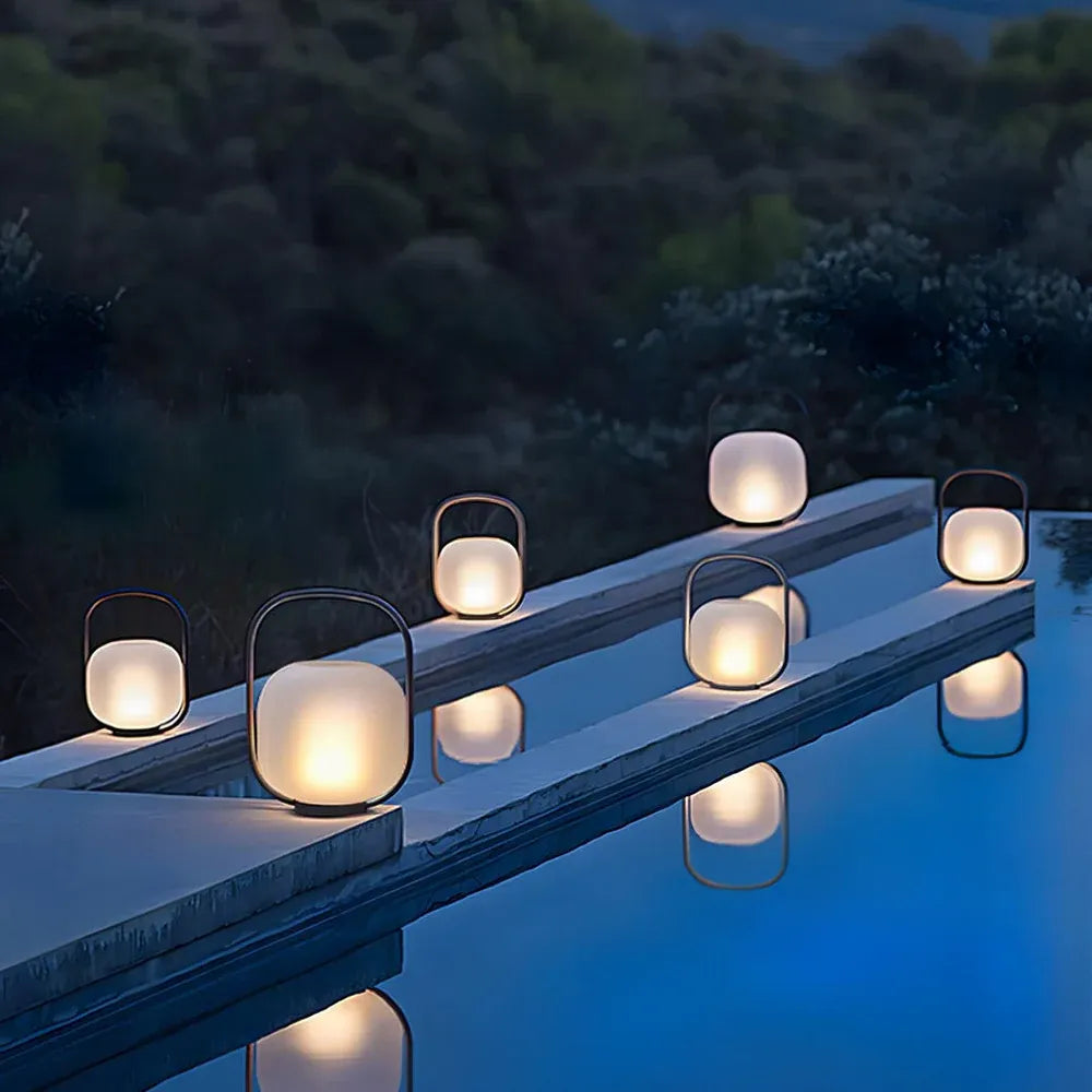Modern Portable Lantern Outdoor Table Camping Lamp Rechargeable
