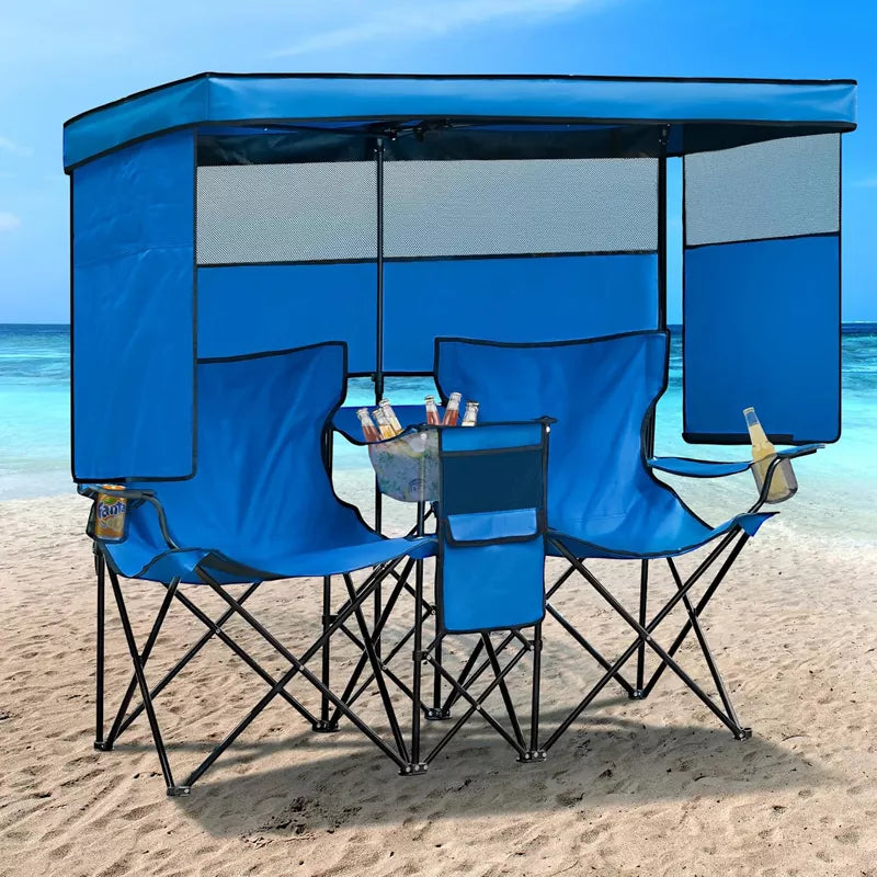 Double Beach Chair with Canopy Shade Heavy Duty