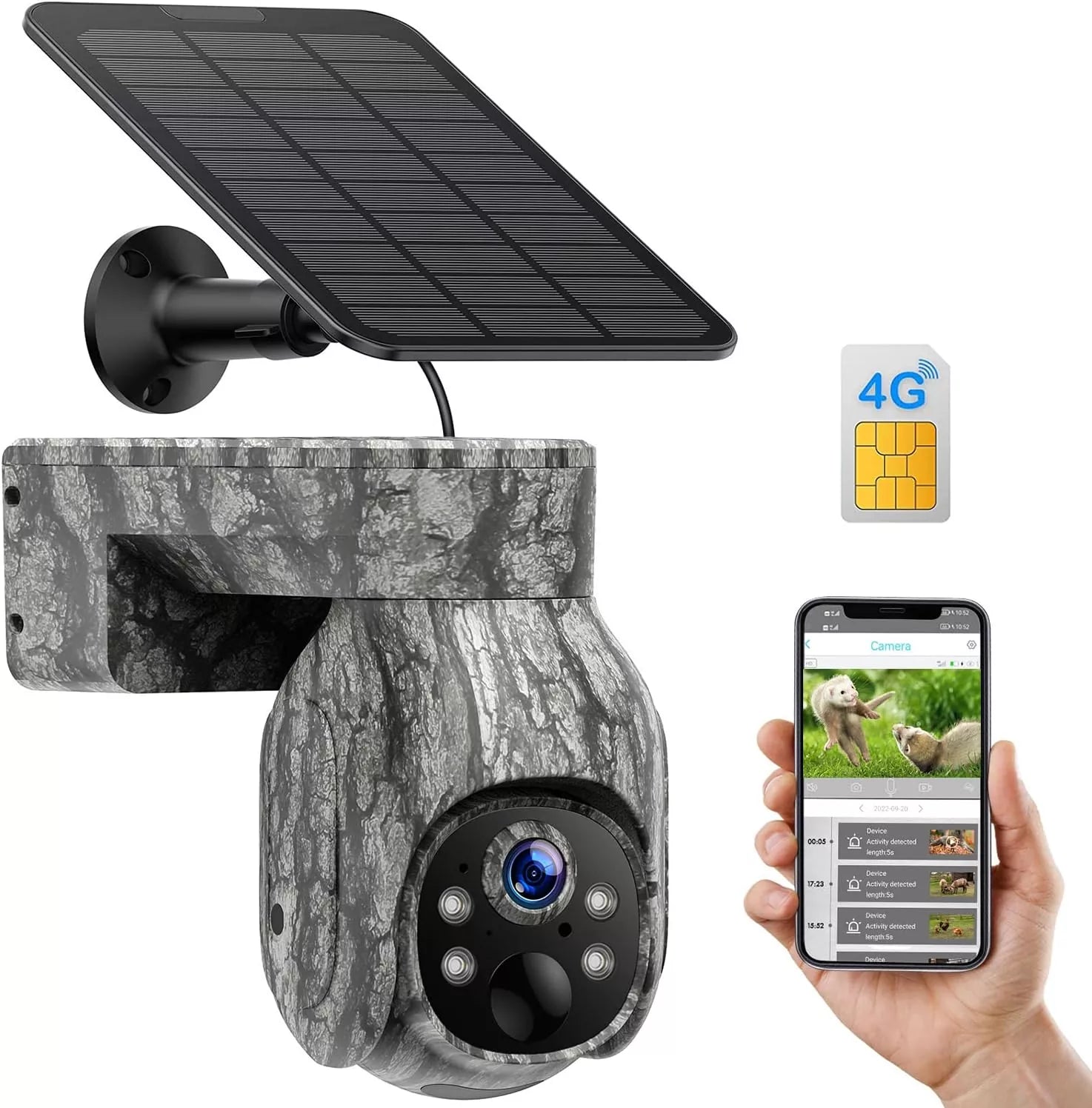 Cellular Trail Camera 4G LTE Wireless 2K Solar Powered Hunting Game Camera