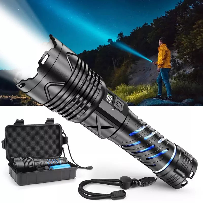 999000 High Lumens Rechargeable Flashlight with Type-C Fast Charging