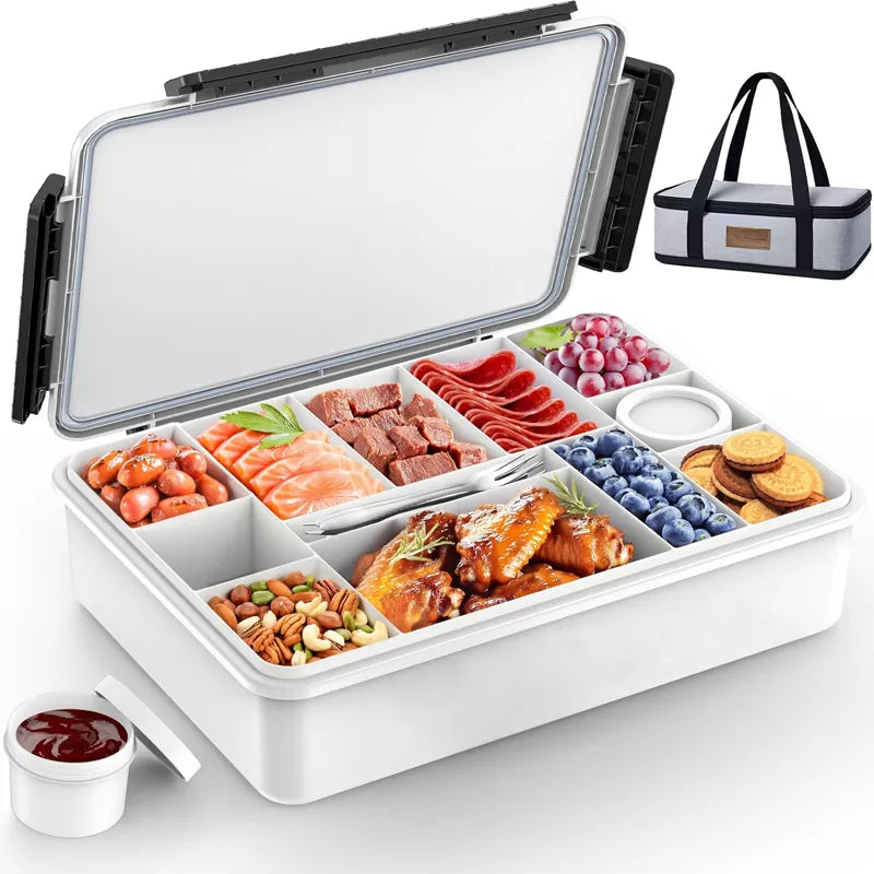 Chilled Portable Snackle Box Container with Reusable Ice Pack Insulated Bag