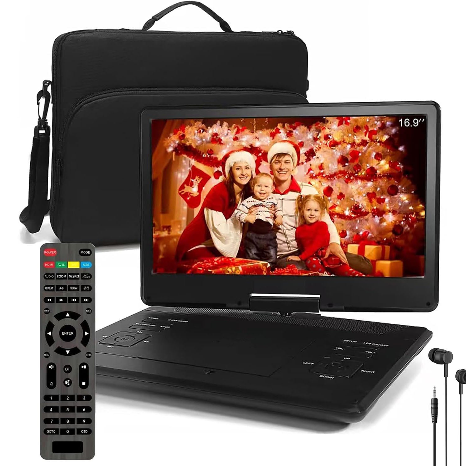 17" Portable DVD Player 14.1" Large HD Screen Support HDMI in/USB/AV-in/Out