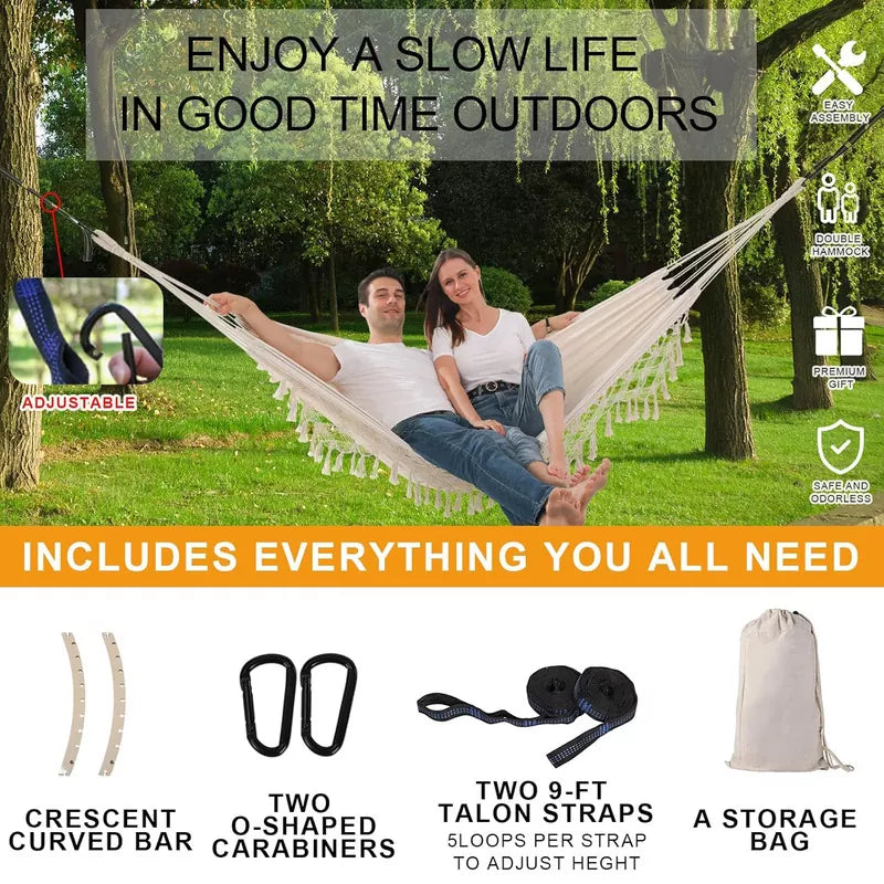 Hammock Hanging Swing Double Max 500lbs Macrame