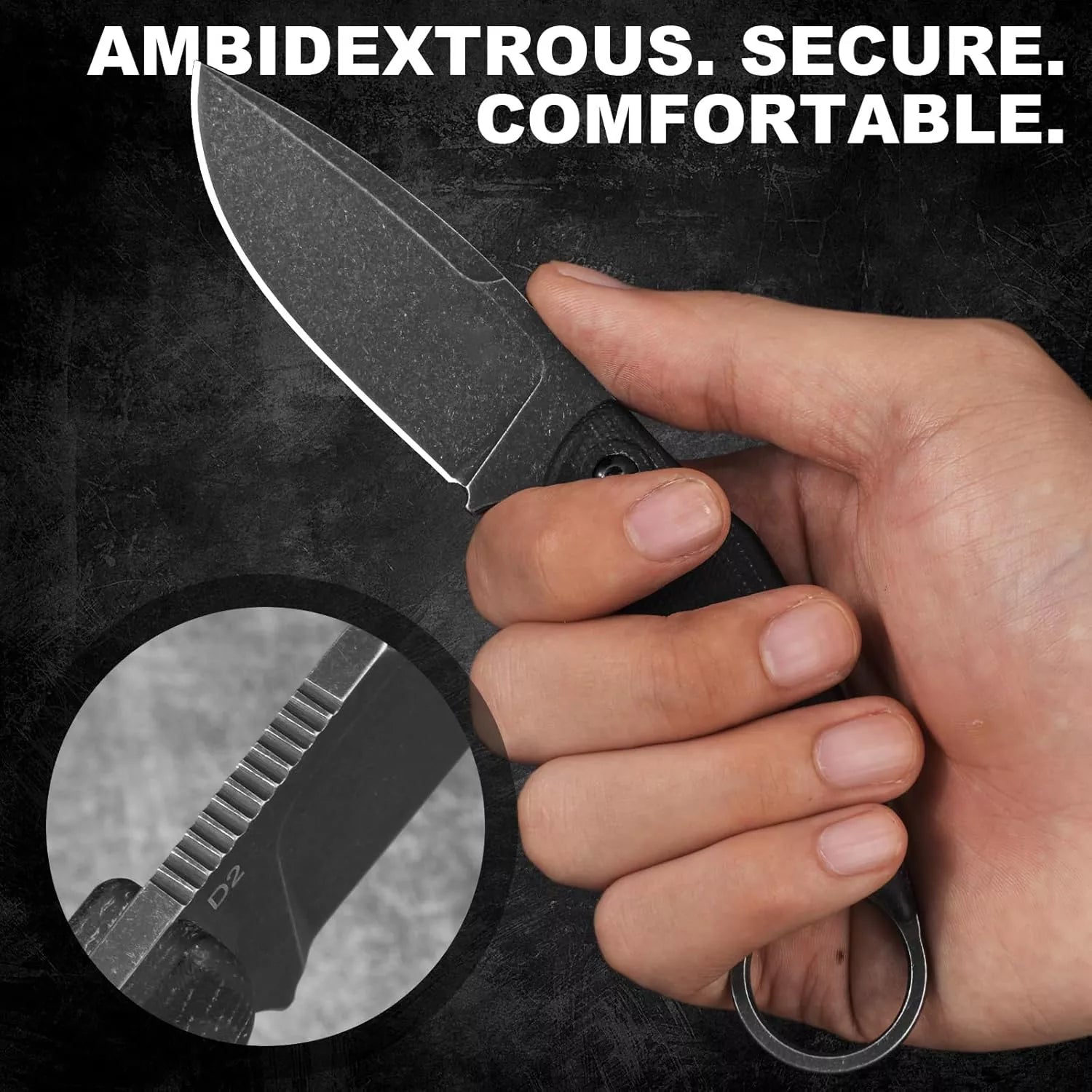 Fixed Blade Survival Knife with Rotating Clip