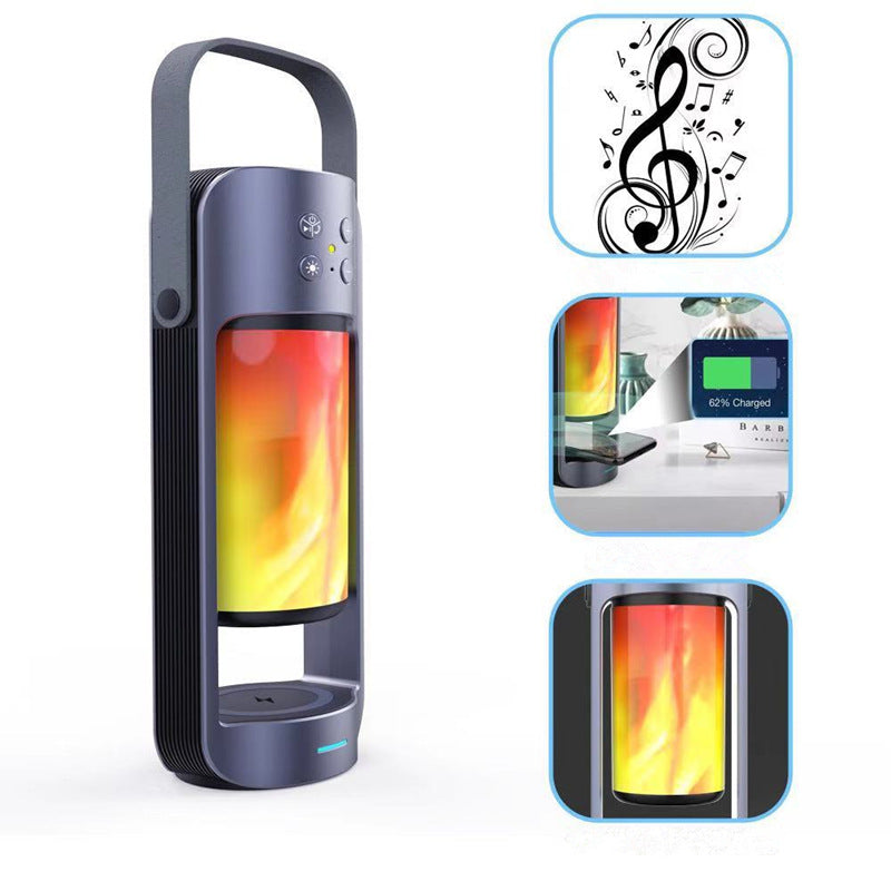 Flame Camping Lamp Wireless Charging Speaker Multifunctional Outdoor