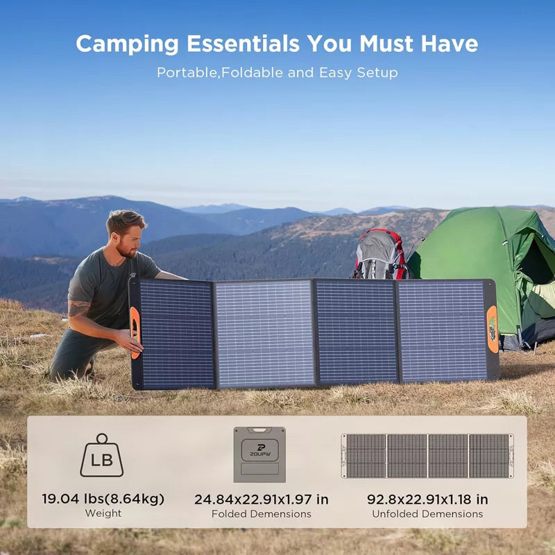 240 Watt Portable Solar Panel for Power Station IP67 for Camping RV Trip