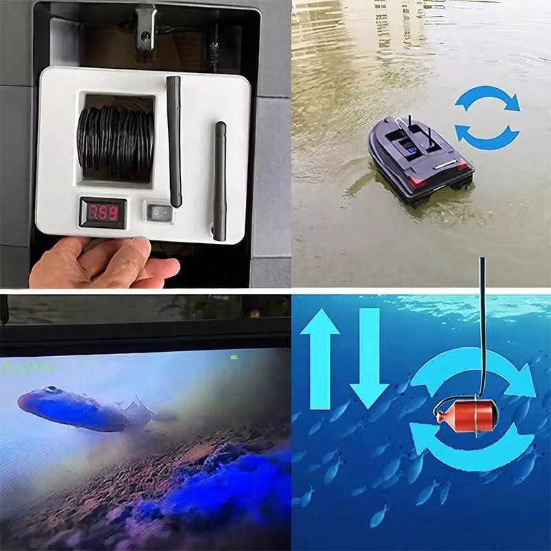 Underwater Sonar Camera Echo Sounder 7-inch 500-meter Bait Boat Live Video