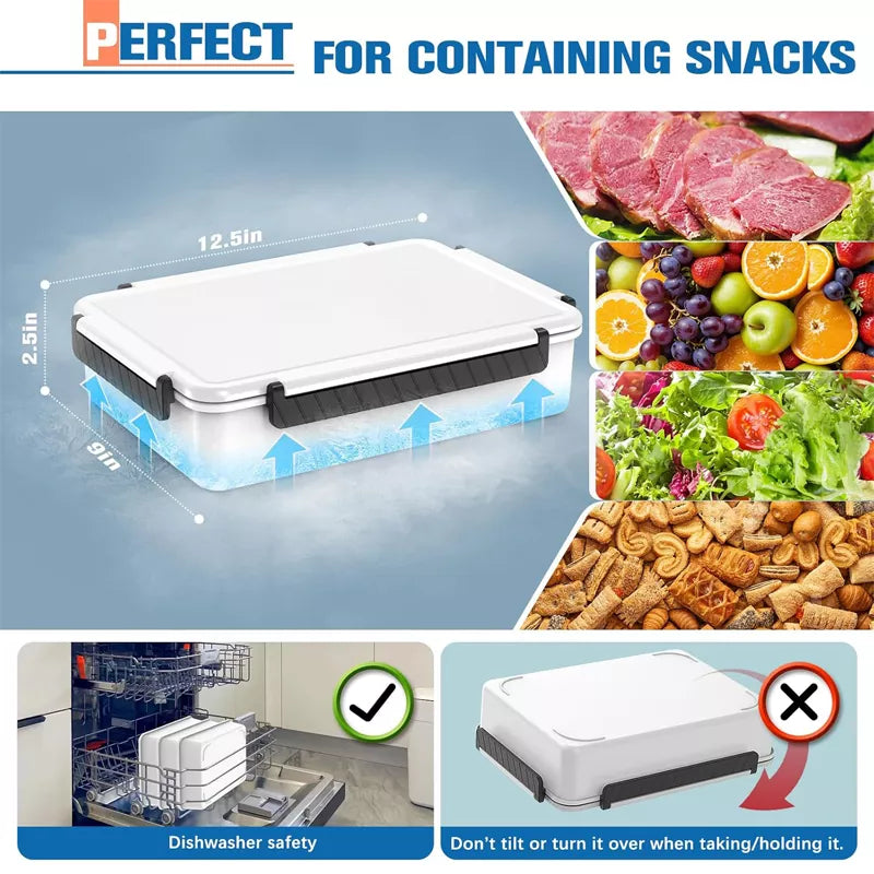 Chilled Portable Snackle Box Container with Reusable Ice Pack Insulated Bag