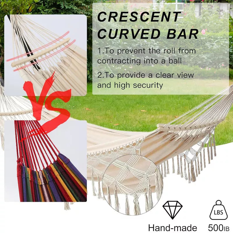 Hammock Hanging Swing Double Max 500lbs Macrame