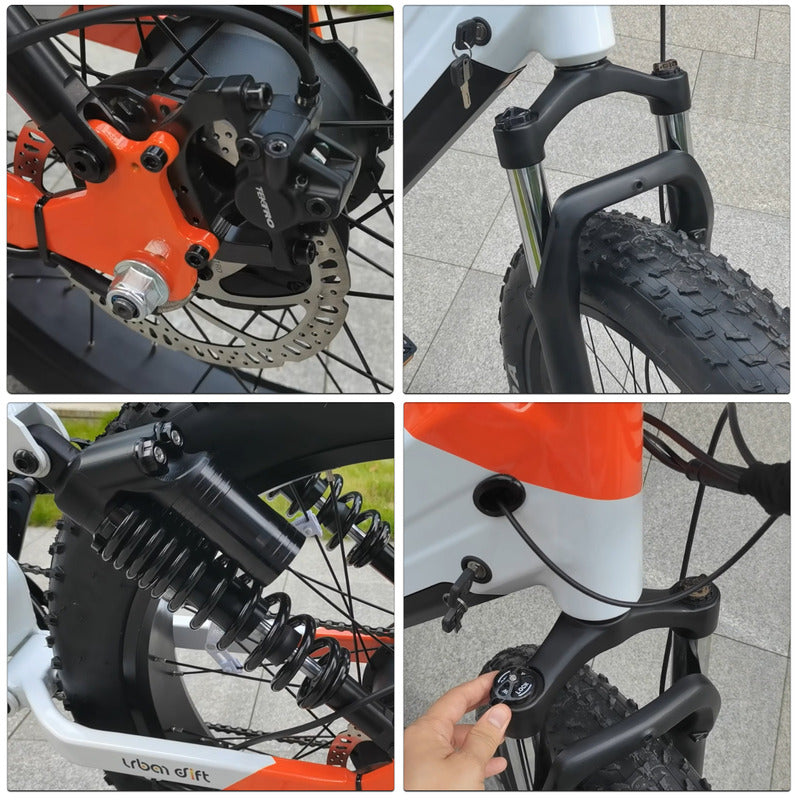 48V 1000W Electric Mountain Fat Tire Bike for Adults With 26 Inch 250W Wheels