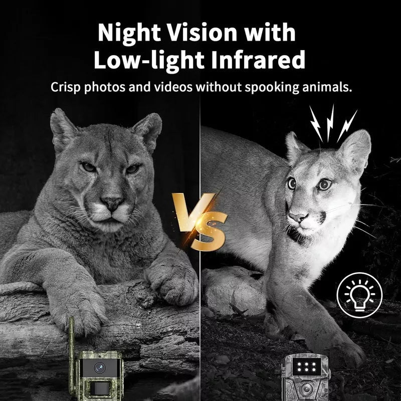 2.7K Game Cameras Cellular Trail Cameras with Night Vision Motion Activated IP66