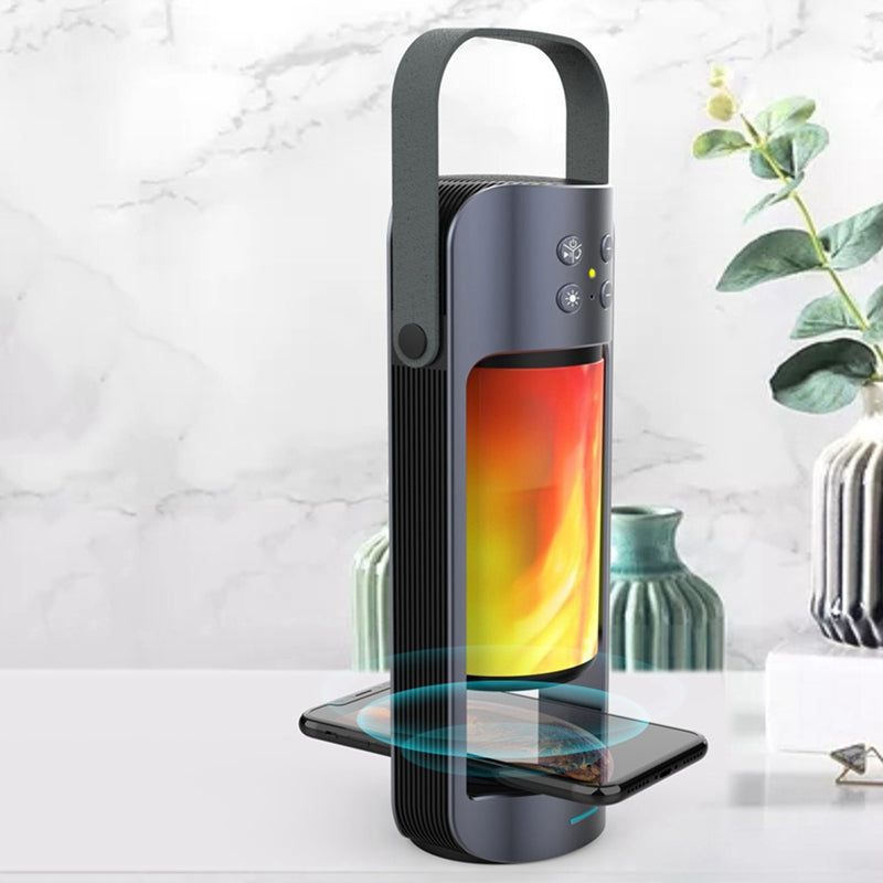 Flame Camping Lamp Wireless Charging Speaker Multifunctional Outdoor