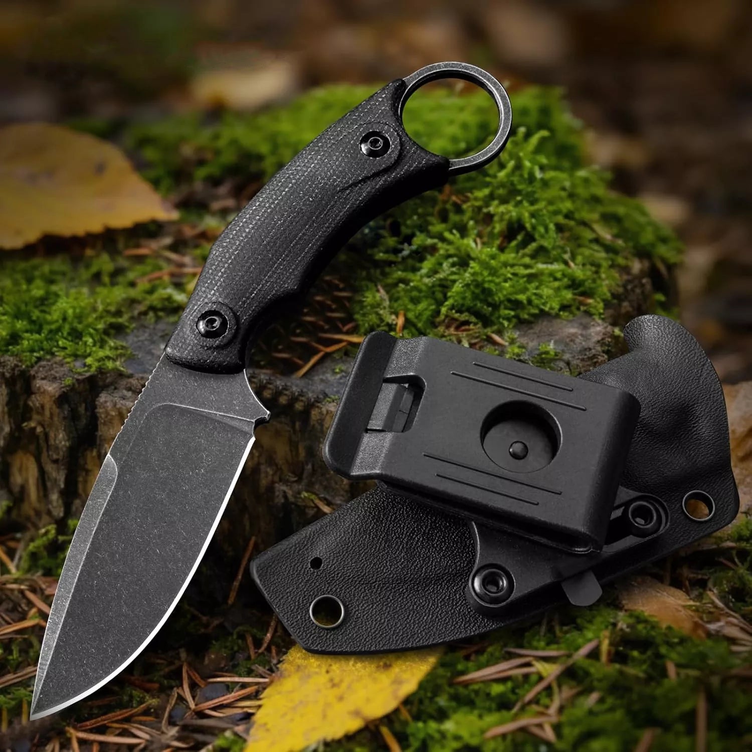Fixed Blade Survival Knife with Rotating Clip