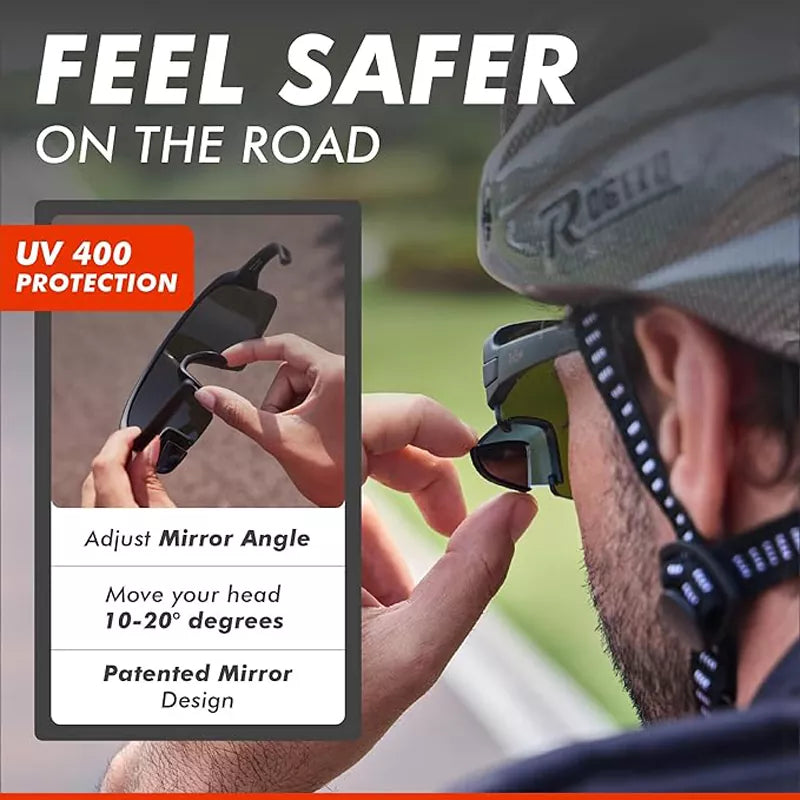 Cycling Glasses with Rear-view Mirror UV-400