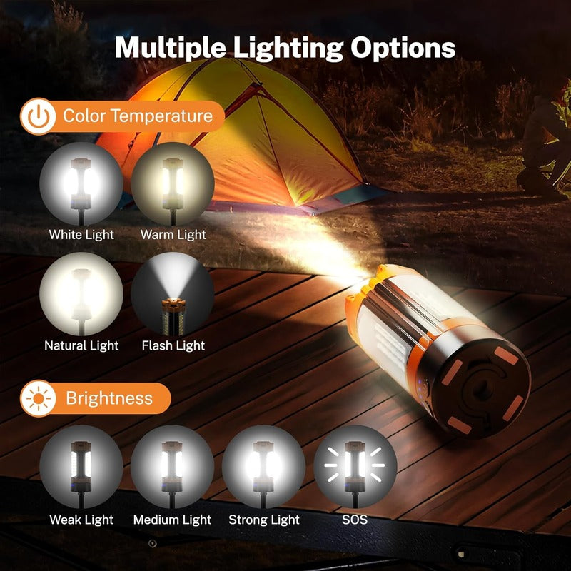 Rechargeable 10000mAh Camping Light with Stand 6.5 ft Max Height