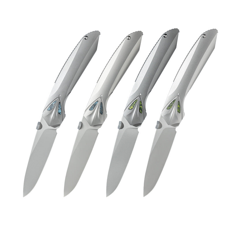 Outdoor survival integrated knife VG10 wire lock folding knife titanium alloy folding