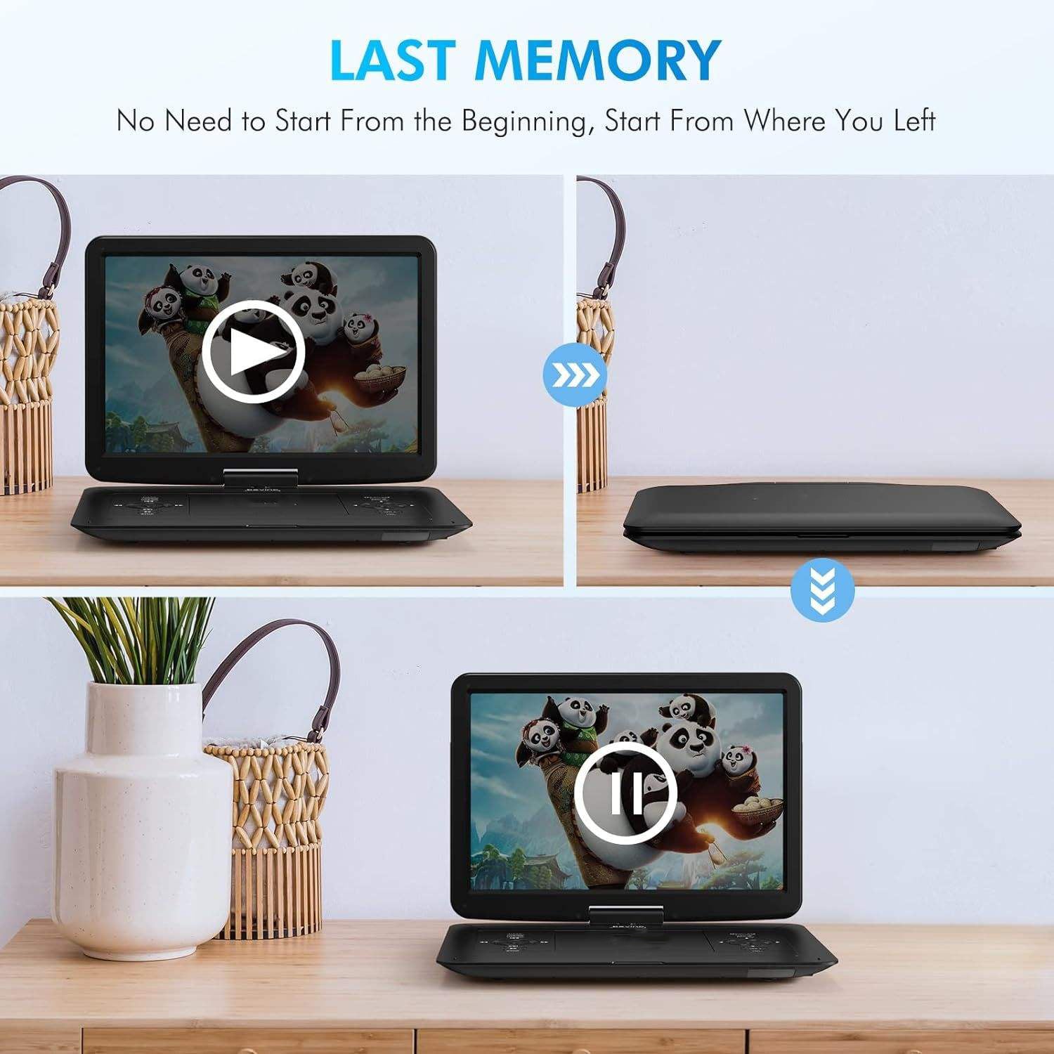 17.9 Inch Portable DVD Player 15.6 Inch HD Swivel Screen
