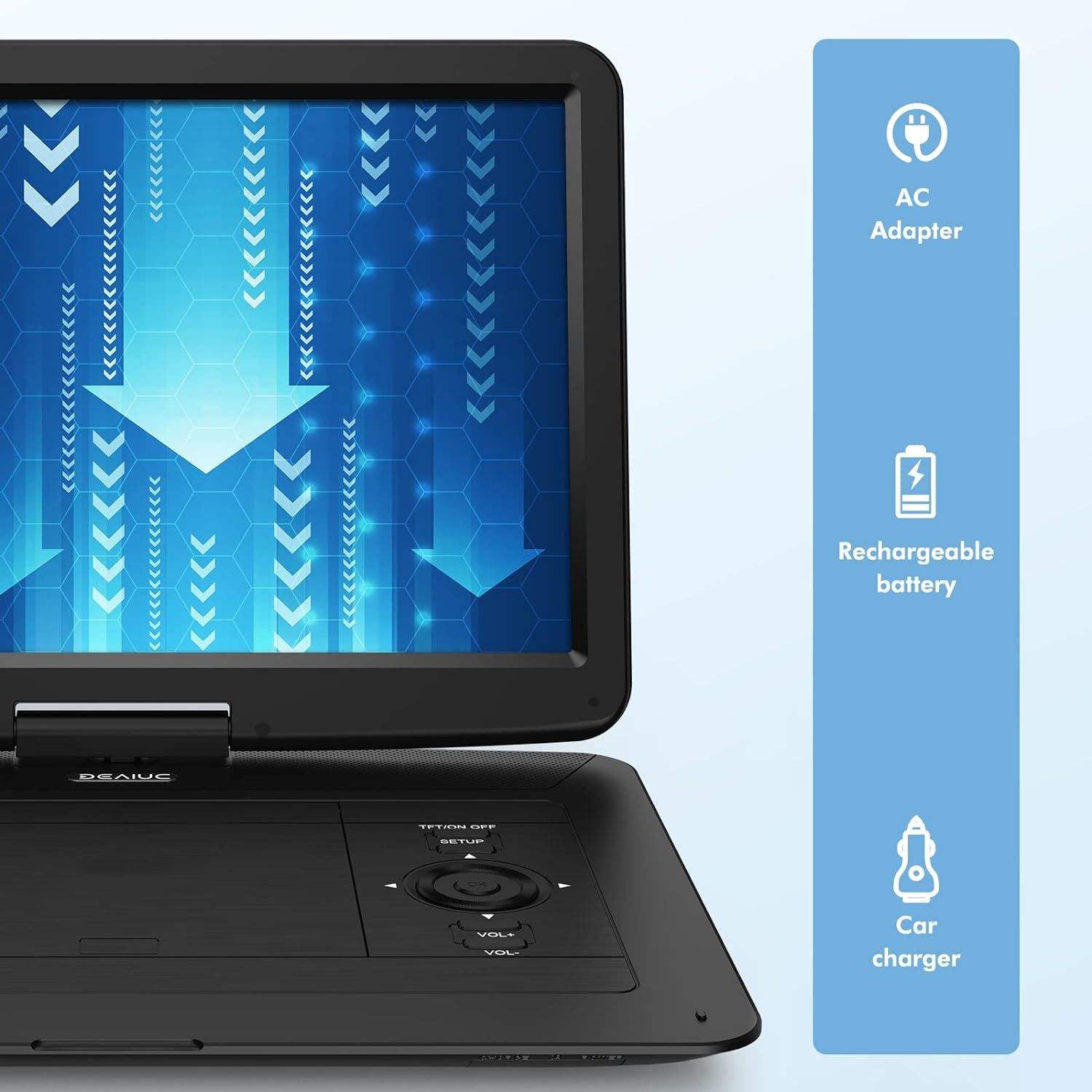 17.9 Inch Portable DVD Player 15.6 Inch HD Swivel Screen