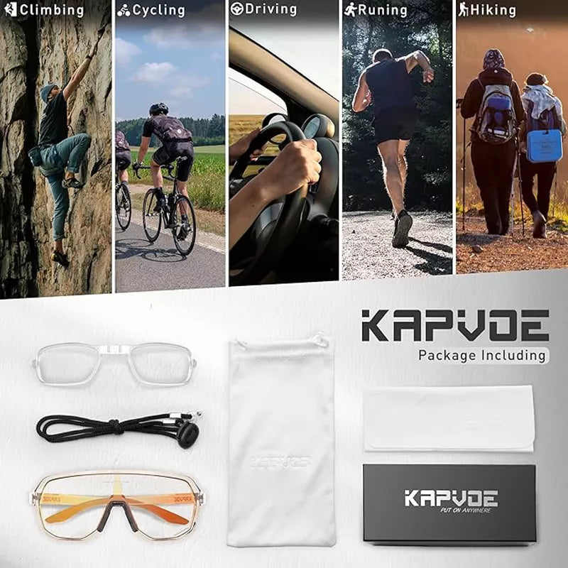 Photochromic Cycling Glasses for Men Women Mountain Bike Sunglasses