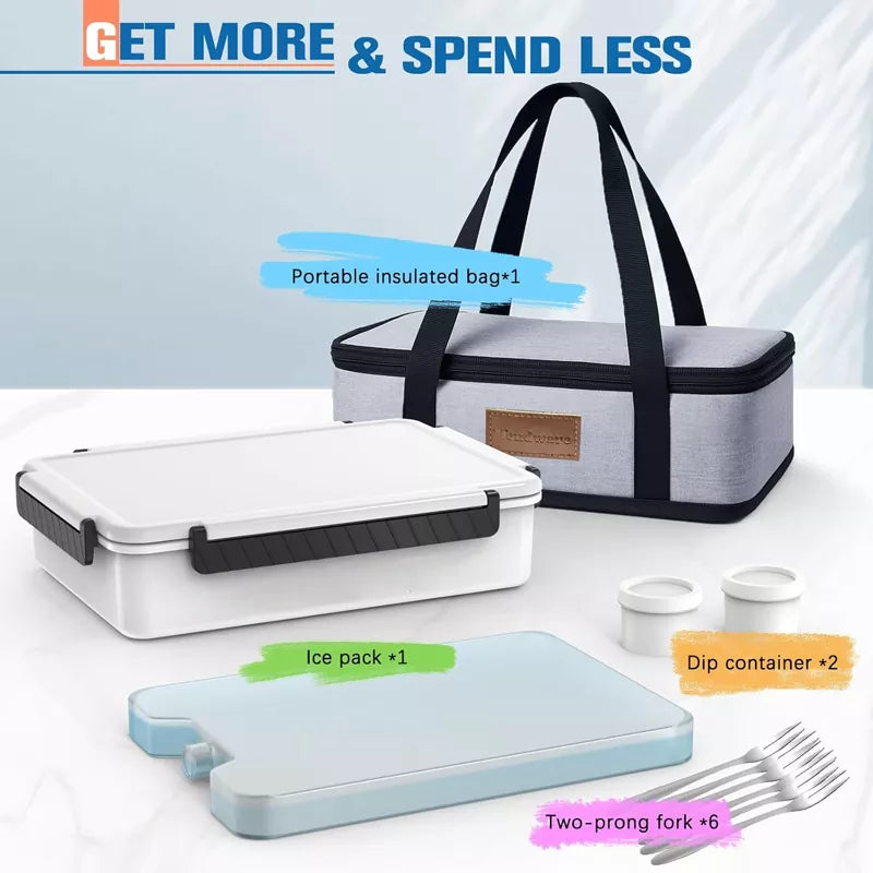 Chilled Portable Snackle Box Container with Reusable Ice Pack Insulated Bag