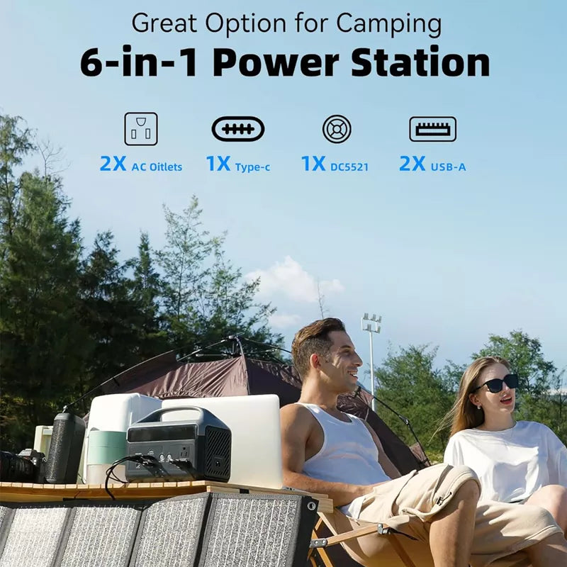 Portable Power Station 56,000mAh LiFePO4 Battery 300W AC Outlets